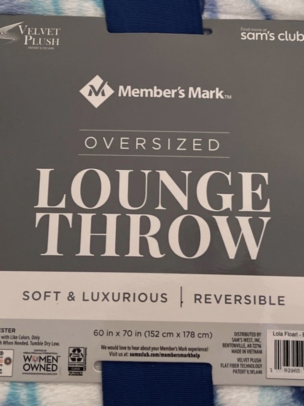 Oversized Blue Lounge Throw - Soft & Reversible